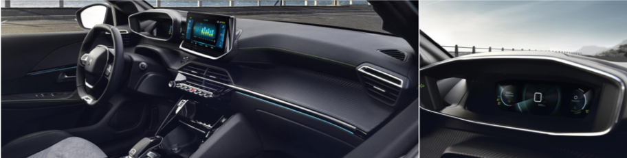 Intérieur de la Peugeot 208 avec i-Cockpit et combiné numérique